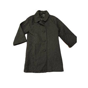 Ambition Women's Small Black Brocade Elegant Long Dress Jacket Evening Wear